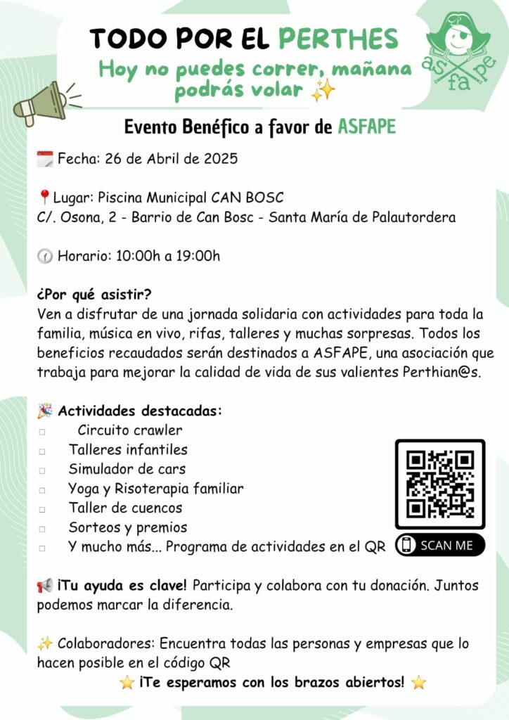Cartel informacion - jornada solidaria ASFAPE Barcelona 2025