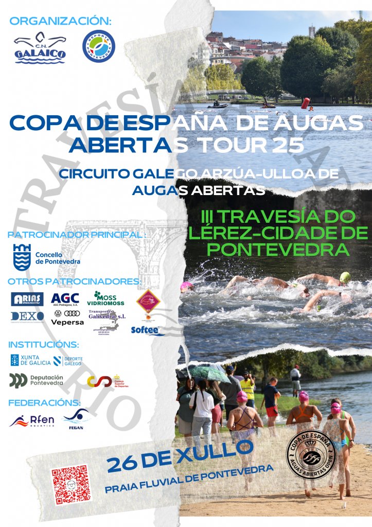 Travesía a nado en el río Lerez, ría de Pontevedra