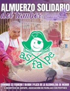Almuerzo solidario en favor de ASFAPE. Asociación del tambor de Jumilla (Murcia)