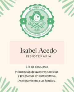 Isabel Acedo Fisiotrapia - descuentos para socios de ASFAPE